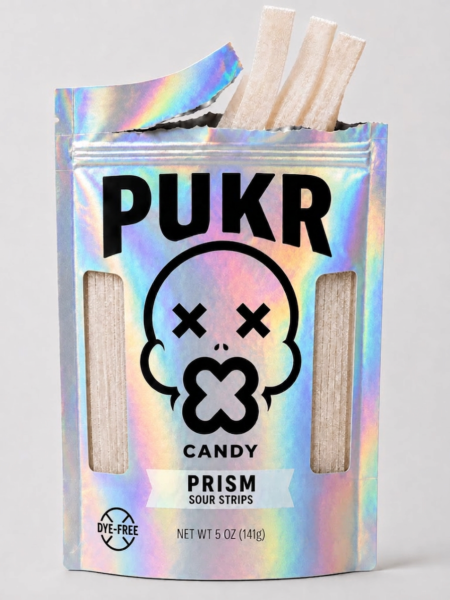 Prism PUKR sour strips packaging